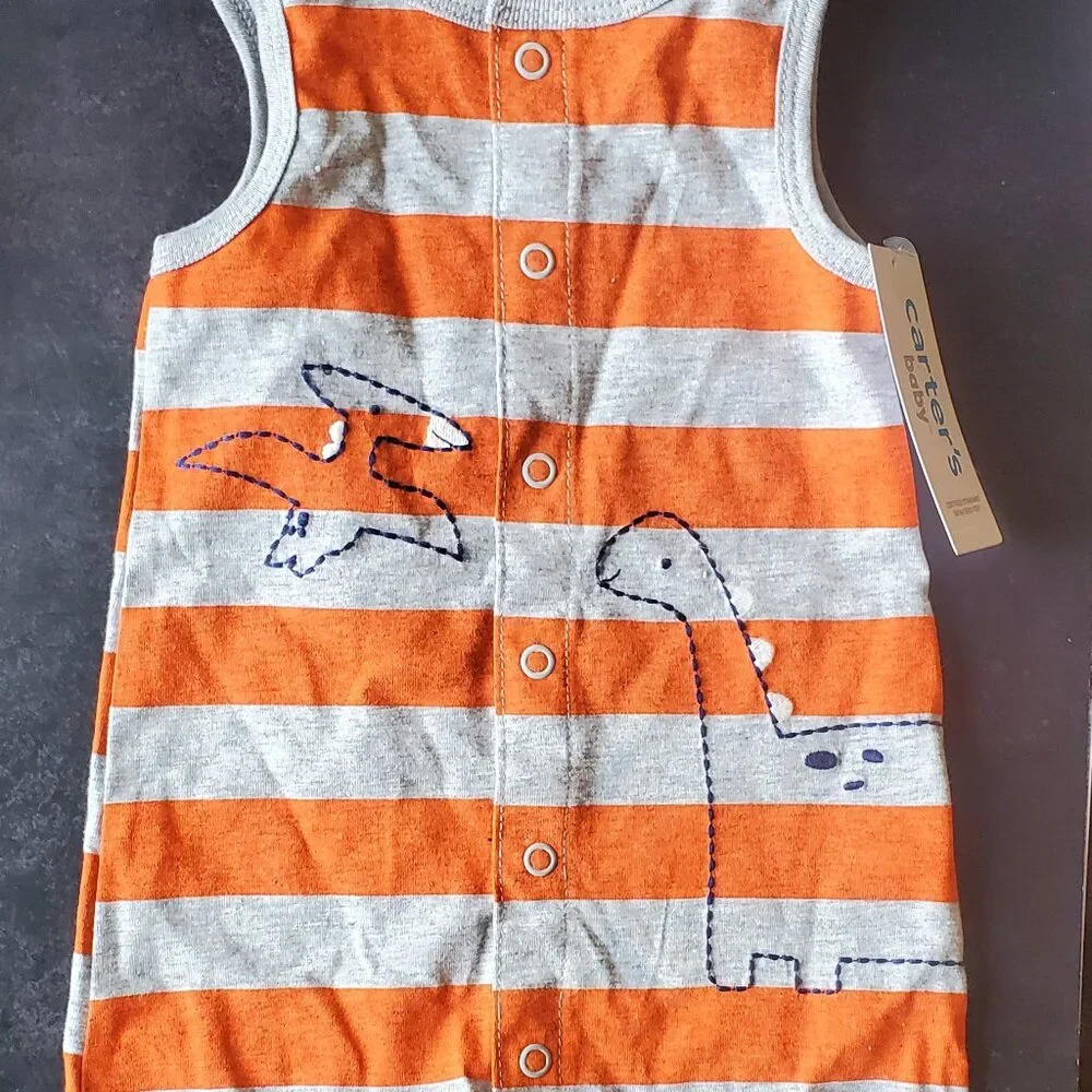 Baby Boy Carter's Dino Snap Up Romper 3 mos NWT